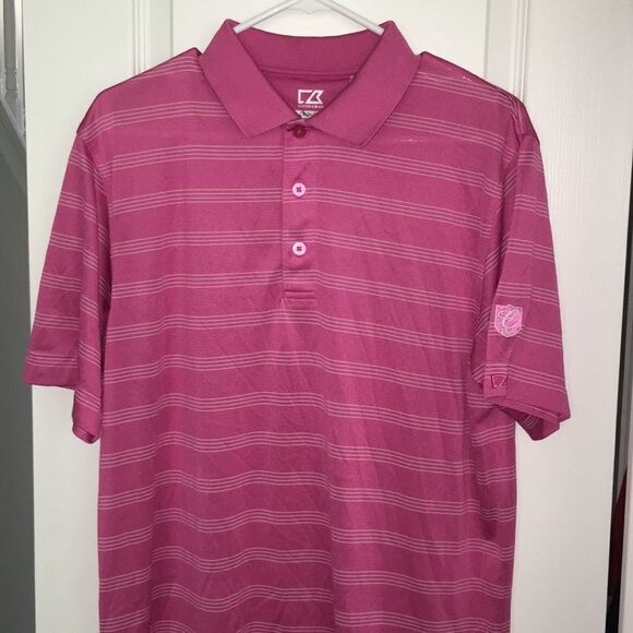 Pink & White 1946 Cedarbrook Country Club Elkin North Carolina golf shirt L slim - Picture 1 of 4